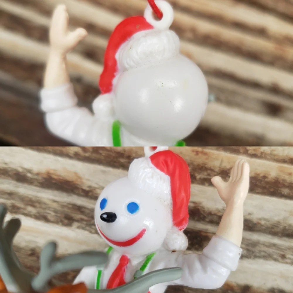 (3) Jack In The Box Ornaments- Jack In The Box Riding A Reindeer